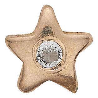 Christina Collect forgyldt 925 sterling sølv Topaz Star Lille forgyldt stjerne med hvid topaz, model 603-G5